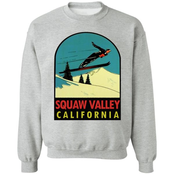 squaw valley skiing california vintage travel decal sweatshirt