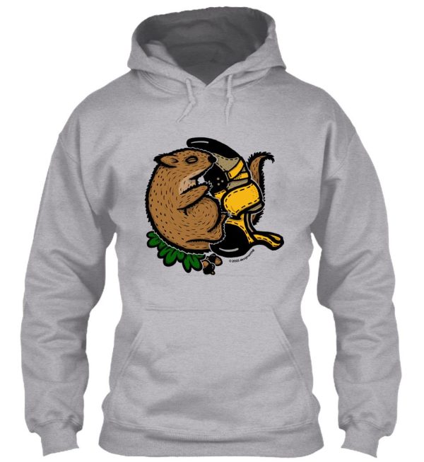 squirrel and a climbing shoe rock climbing hoodie