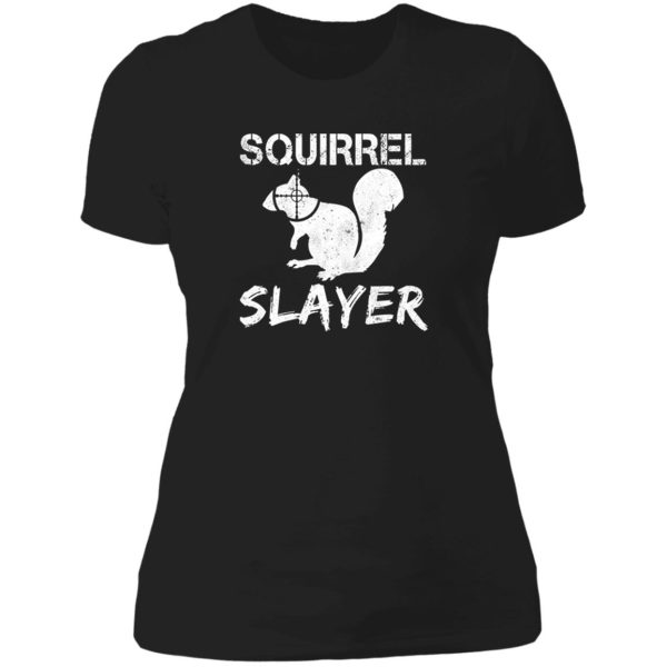 squirrel slayer lady t-shirt