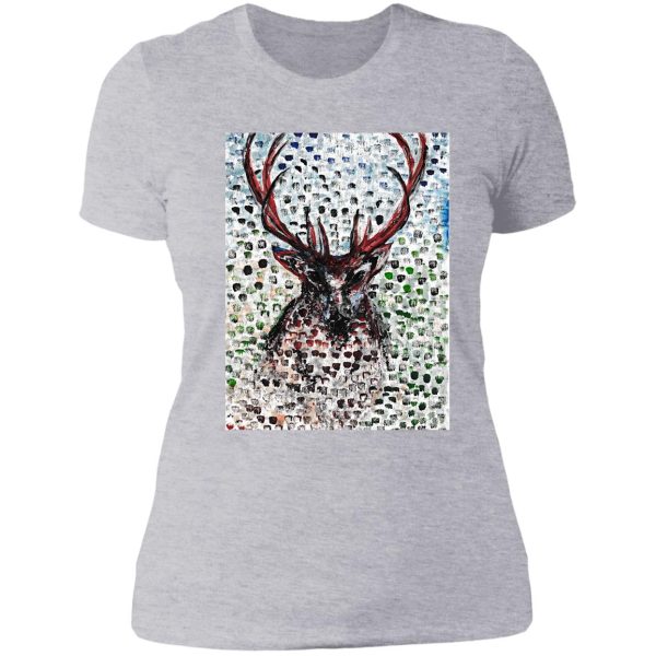 stag hiding lady t-shirt