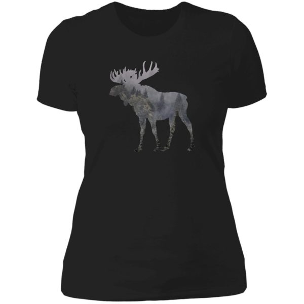 stag hunting elk gift wild moose hunter vintage lady t-shirt