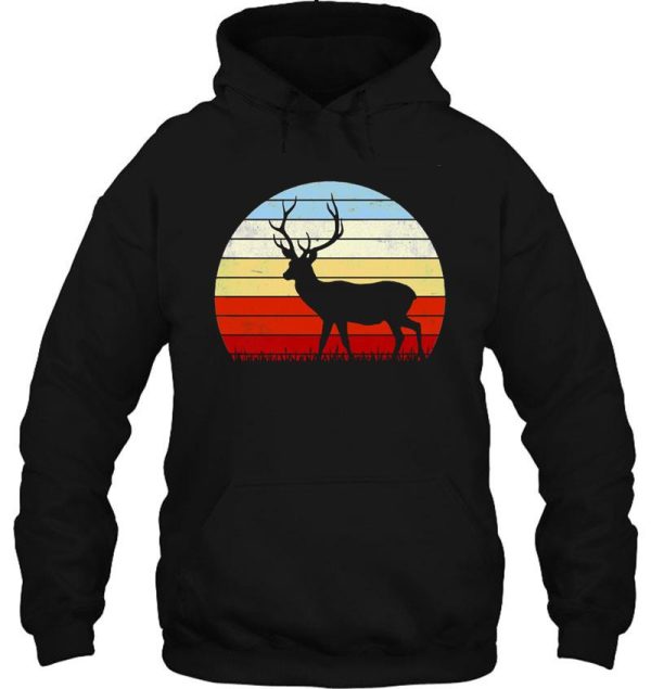 stag hunting gift for wild roe deer hunter vintage hoodie