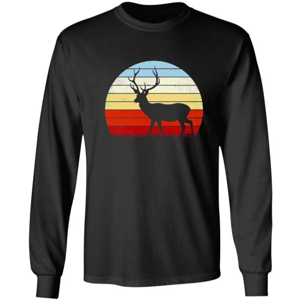 stag hunting gift for wild roe deer hunter vintage long sleeve