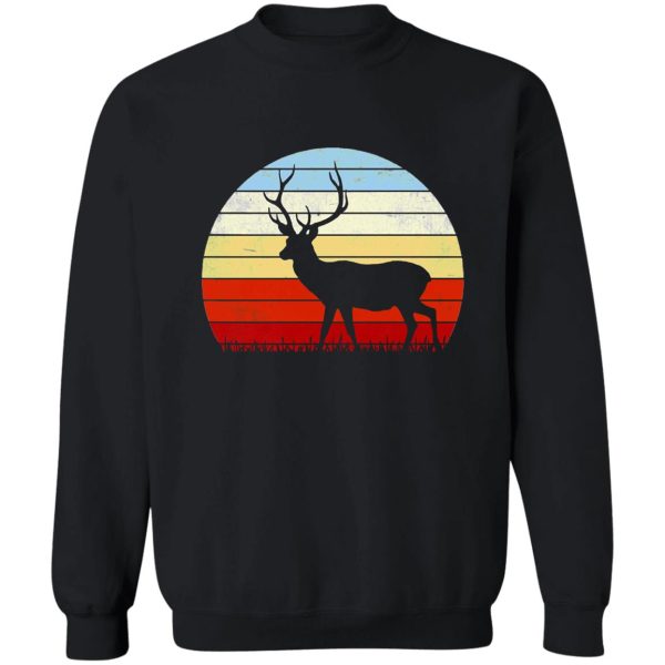 stag hunting gift for wild roe deer hunter vintage sweatshirt