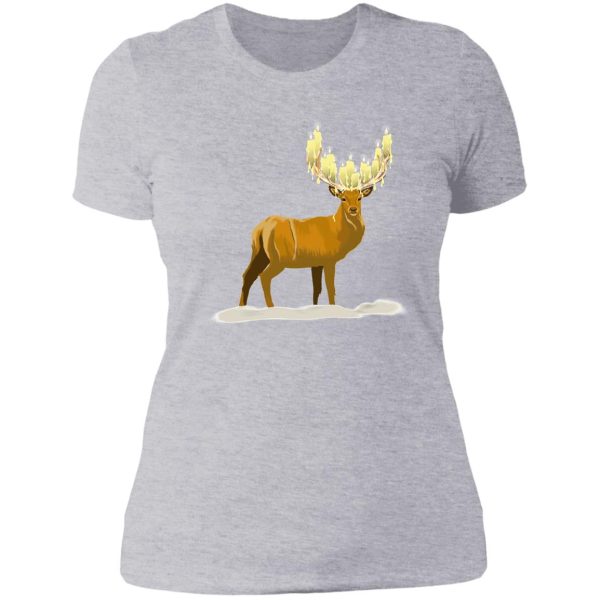 stag with candles lady t-shirt