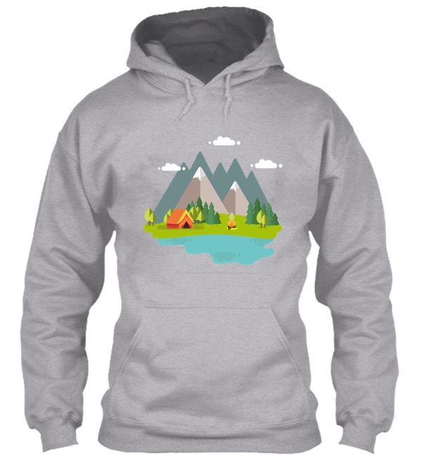 summer campfire landscape for vacation and travel hoodie