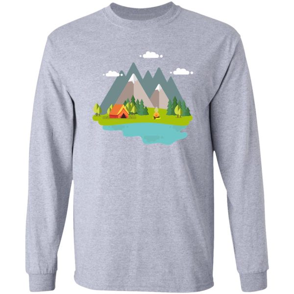 summer campfire landscape for vacation and travel long sleeve