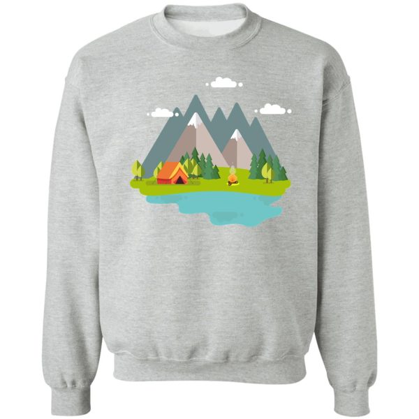 summer campfire landscape for vacation and travel sweatshirt