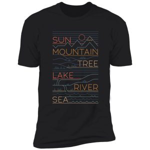 sun, mountain, tree shirt