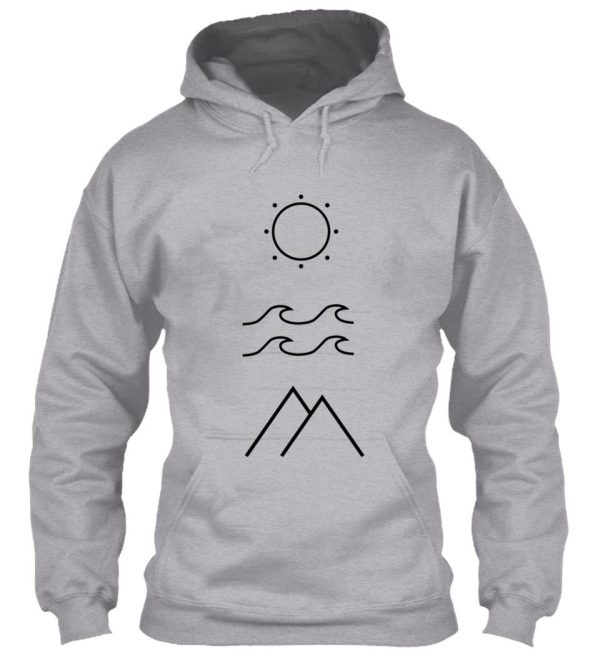 sun waves mountains hoodie