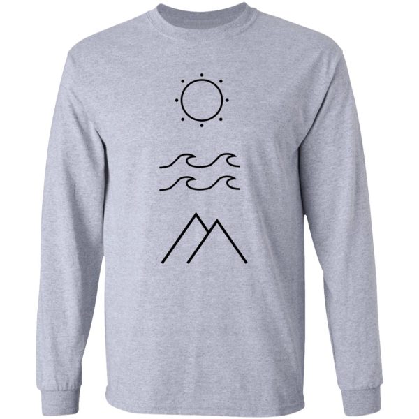 sun waves mountains long sleeve