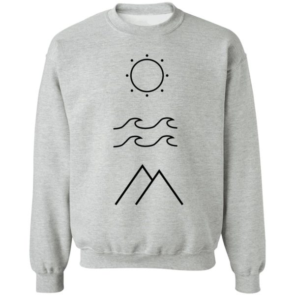 sun waves mountains sweatshirt