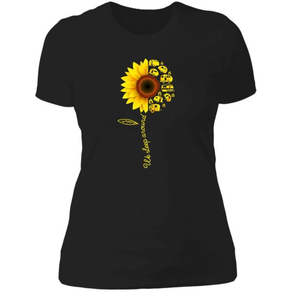 sunflower camping rv retro vintage tee lady t-shirt
