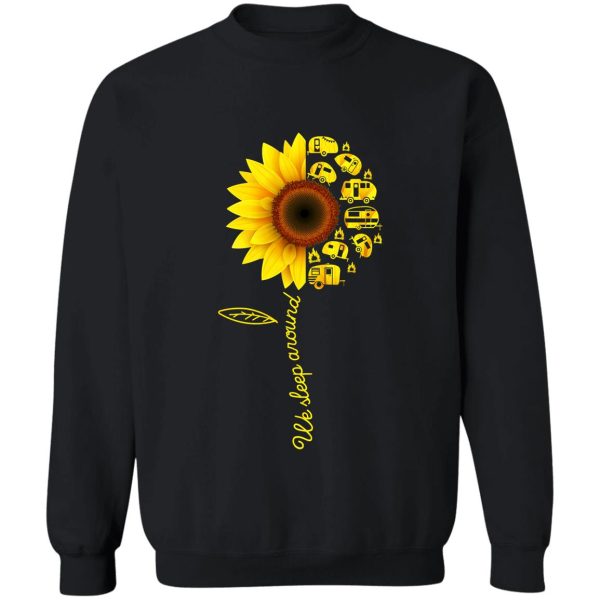 sunflower camping rv retro vintage tee sweatshirt