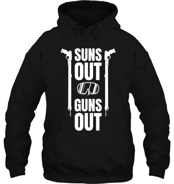 suns out guns out spearfishing print spearfish product hoodie