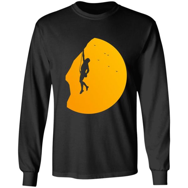 sunset silhouette outdoor rock climbing design long sleeve