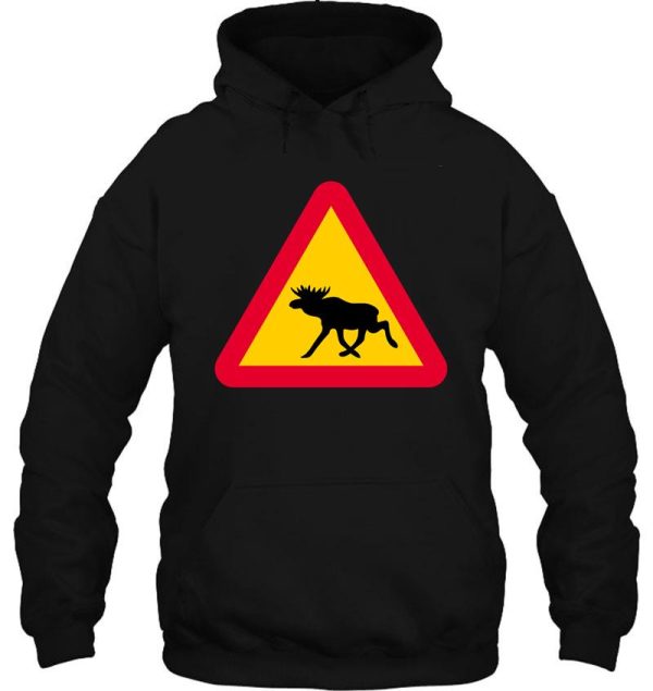 swedish moose cool swedish warning sign hoodie
