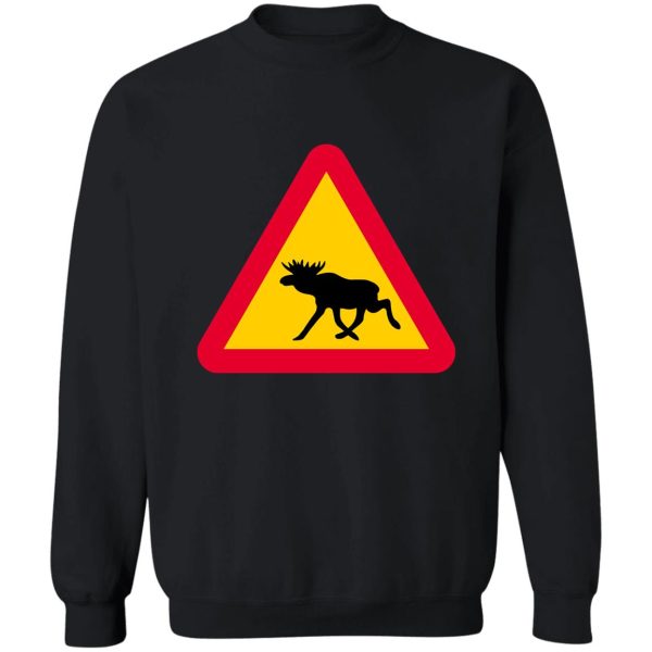 swedish moose cool swedish warning sign sweatshirt