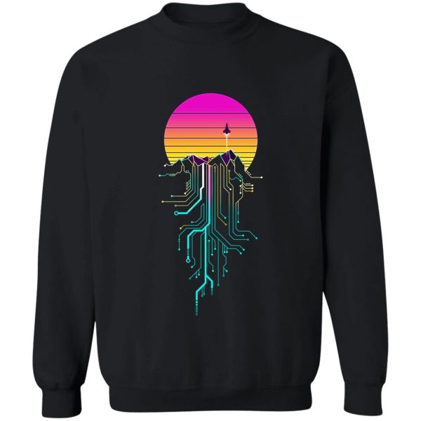 synth mountain sunrise sweatshirt
