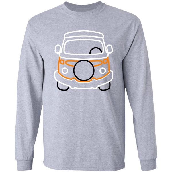 t2 camper van orangewhite long sleeve