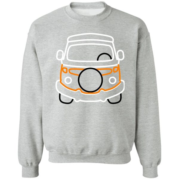 t2 camper van orangewhite sweatshirt