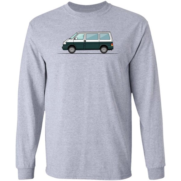 t4 bus - white green long sleeve