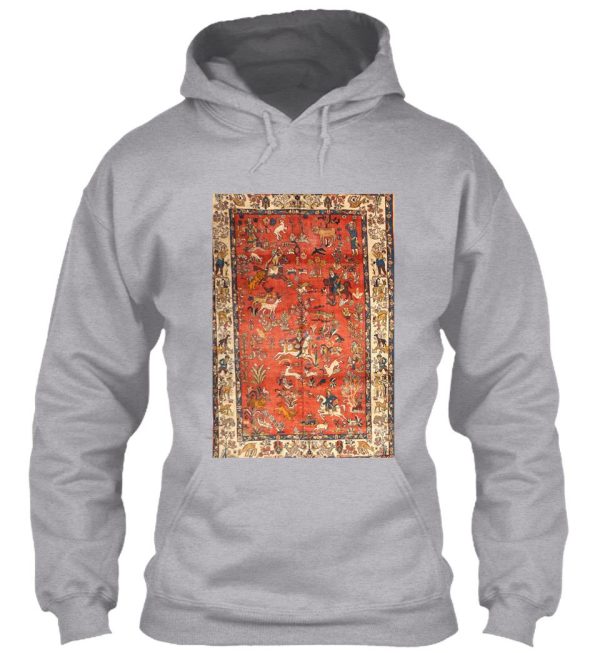 tabriz persian hunting rug print hoodie
