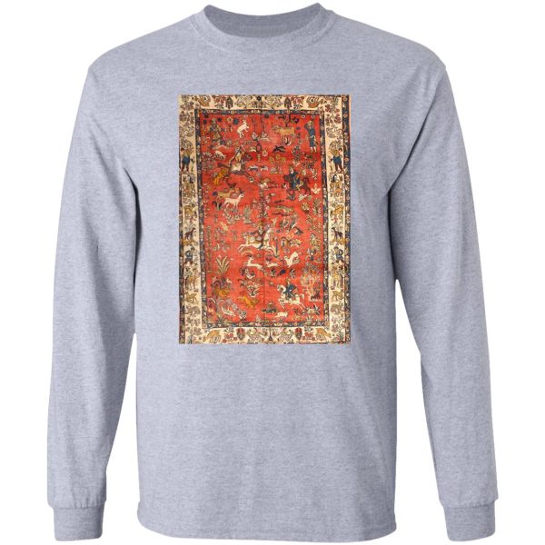 tabriz persian hunting rug print long sleeve