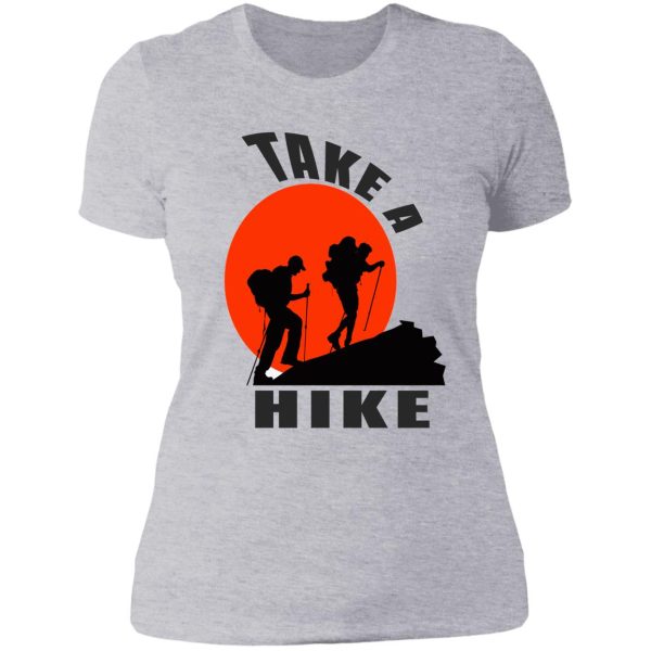 take a hike adventure lady t-shirt