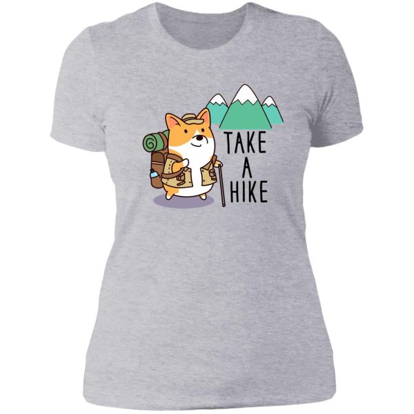 take a hike corgi lady t-shirt