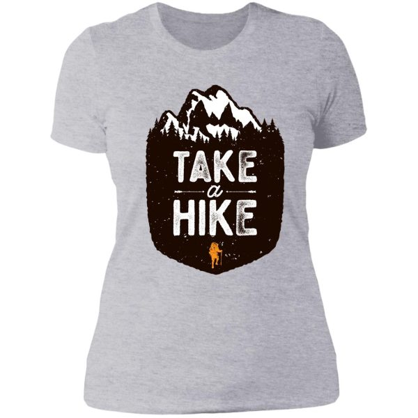 take a hike funny retro hiking lady t-shirt