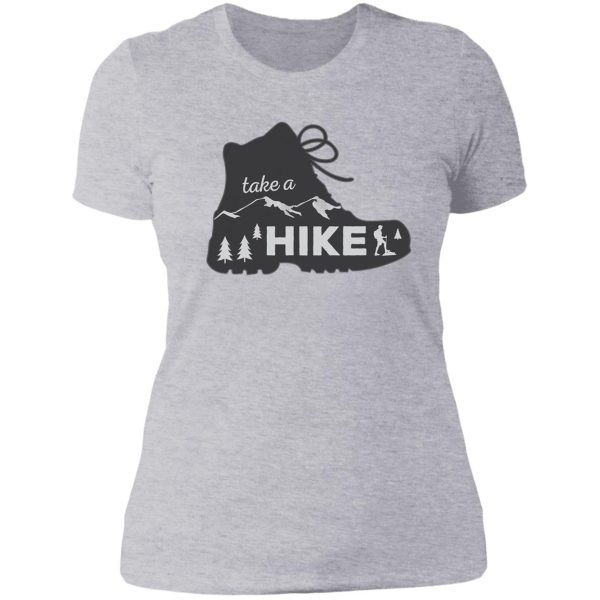 take a hike - hiking sticker lady t-shirt