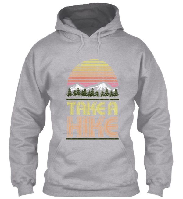 take a hike outdoor graphic tee shirt mountain trees sunset hoodie