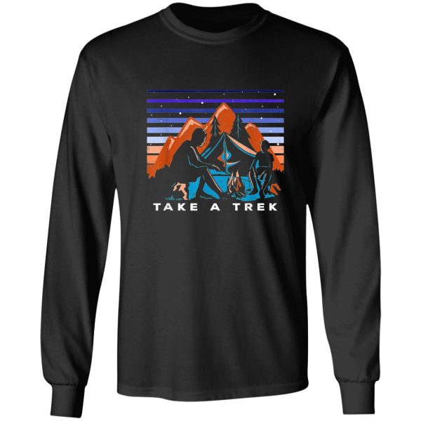 take a trek hiker summit hike mount camper outdoor long sleeve