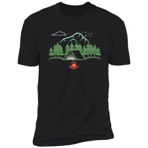 tent in the trees & mountains shirt