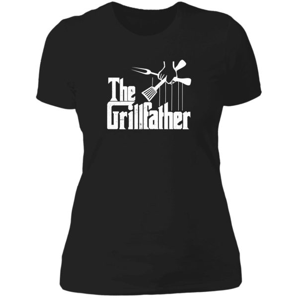 the grillfather funny bbq party shirt lady t-shirt