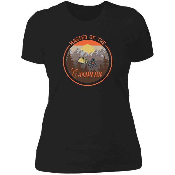 the master of the campfire vintage cmping camper gift lady t-shirt