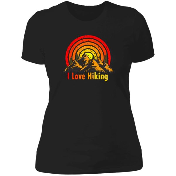 the mountains are calling .hiking is my therapy. hiking mountains camping outside .i love hiking hunting camping lady t-shirt