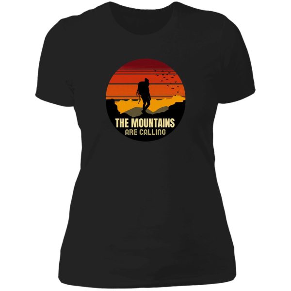 the mountains are calling lady t-shirt