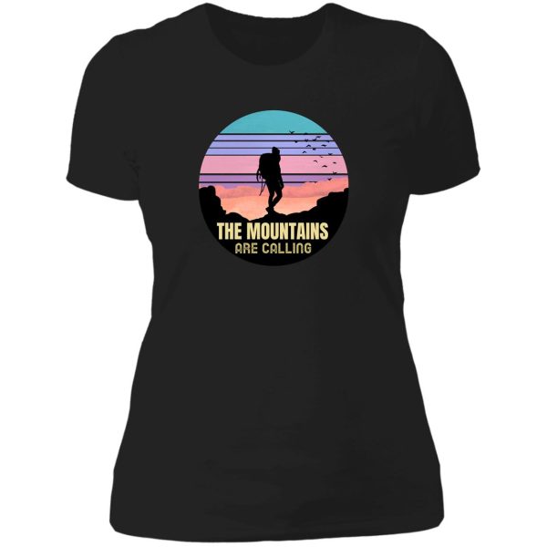 the mountains are calling lady t-shirt