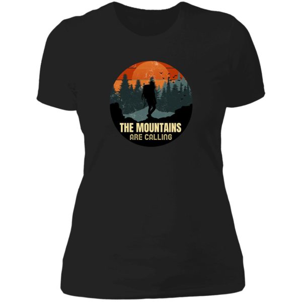 the mountains are calling lady t-shirt