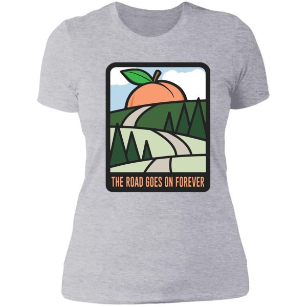 the road goes on forever lady t-shirt