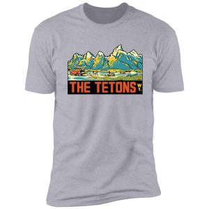 the tetons - grand teton national park vintage travel decal shirt
