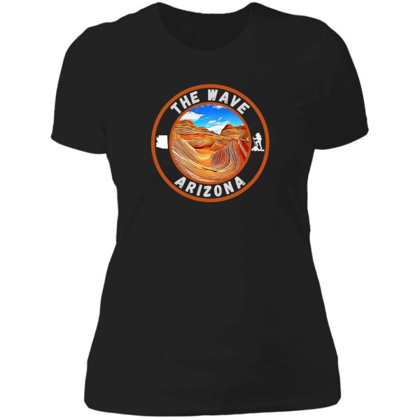 the wave arizona sandstone hike lady t-shirt