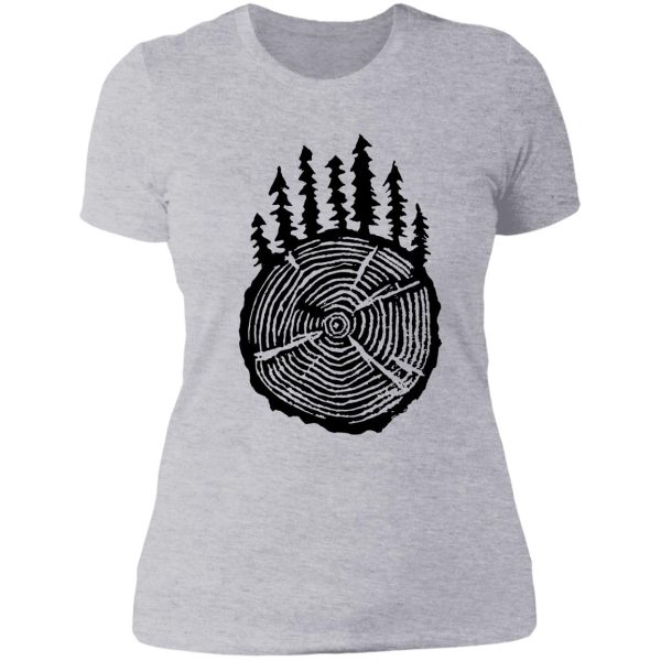 the wisdom is in the trees lady t-shirt