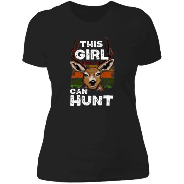 this girl can hunt - girl buck hunting gift lady t-shirt