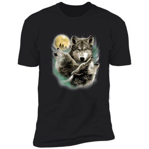 three wolves howling in moonlight shirt