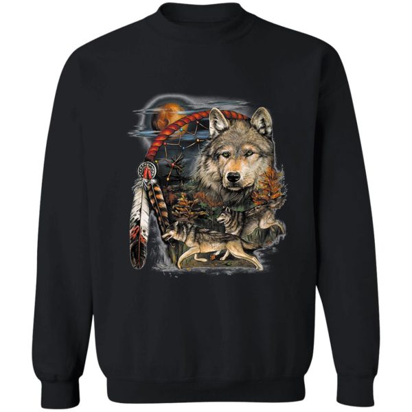 three wolves hunting in moonlight sweatshirt