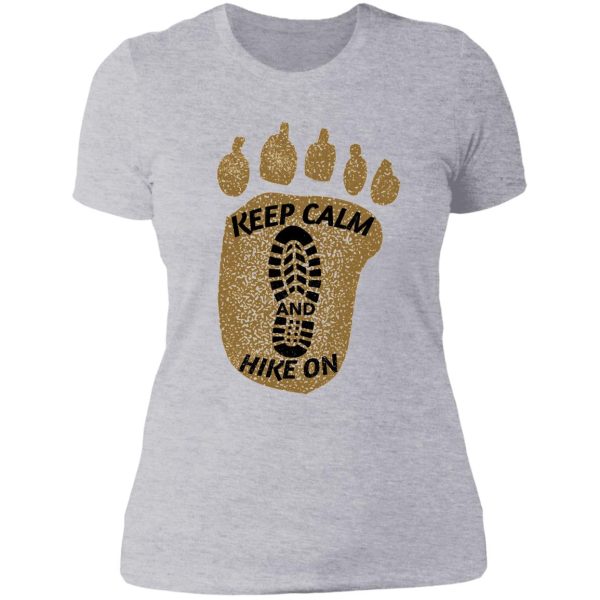 thru hiking the pct trail design. keep calm hike on when you enter your bear territory.. lady t-shirt