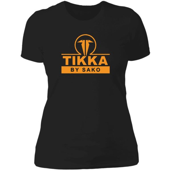 tikka t3 by sako finland shot gun rifle hunting trap skeet hunt lady t-shirt